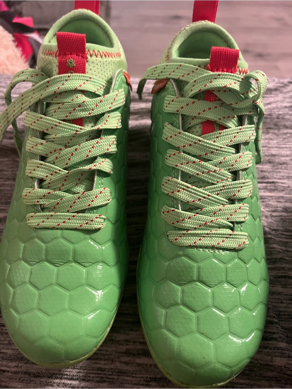 Kids Green Hex-Pattern Athletic Shoes - Ninja Turtles Bright Green